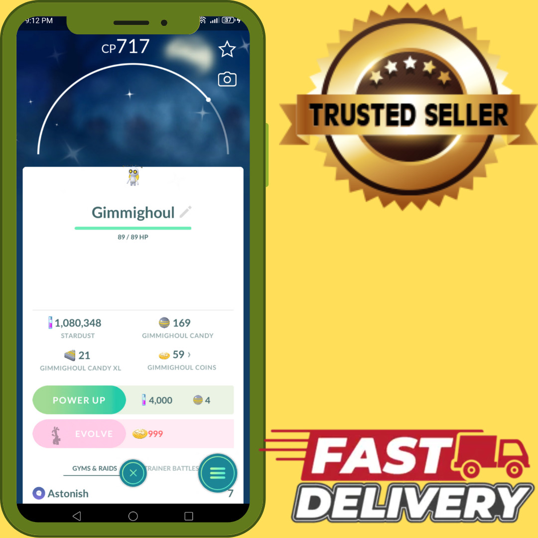 POGO – Shiny Gimmighoul (No Background) – 1M Stardust Trade or 1M Stardust PTC