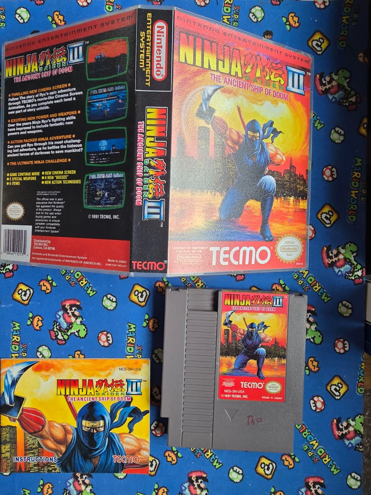 Ninja Gaiden III 3 (Nintendo Entertainment System NES) With Case & Manual