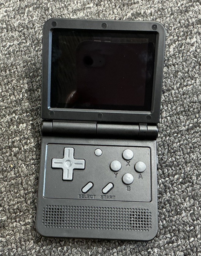 Powkiddy V90 Retro Flip Handheld Game Console Black