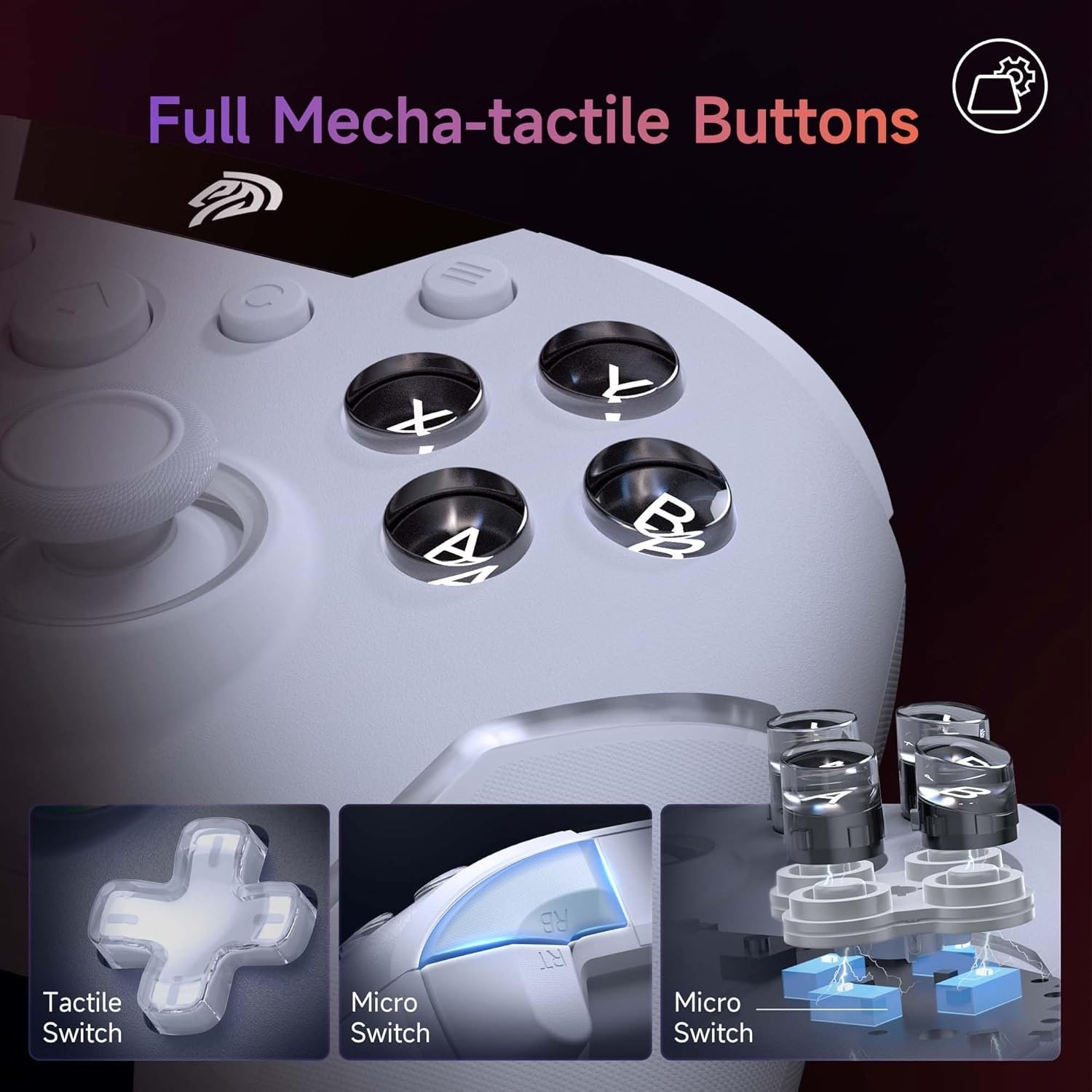 EasySMX X20 Wireless Gaming Controller w/ RGB Backlit, PC/Switch/Android/Steam