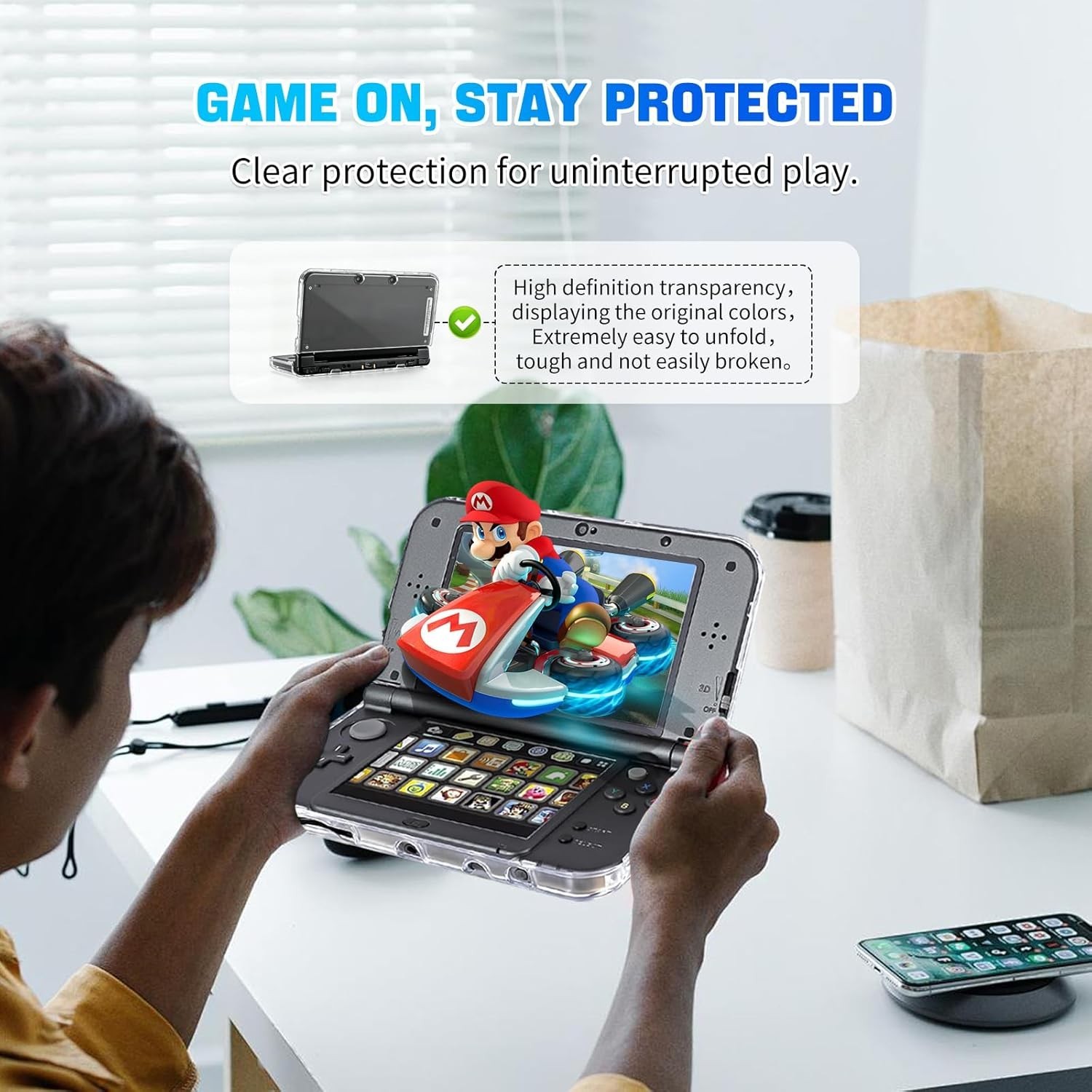 New 3DS XL Clear Case,Crystal Transparent Hard Shell for New 2015 Nintendo 3DS X