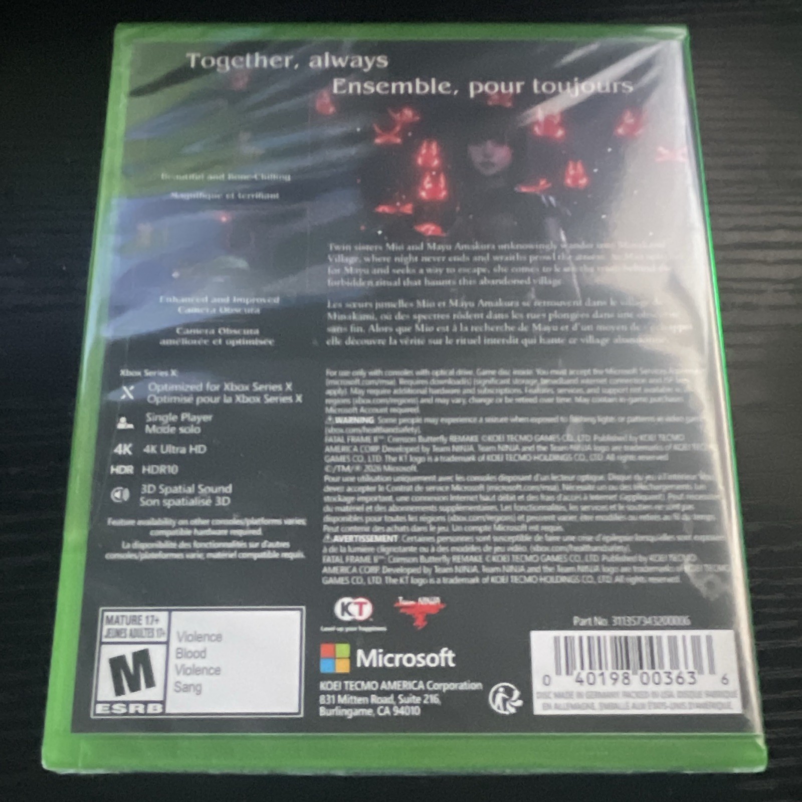 Microsoft Fatal Frame II: Crimson Butterfly Remake Xbox Series X|S 4K HDR10