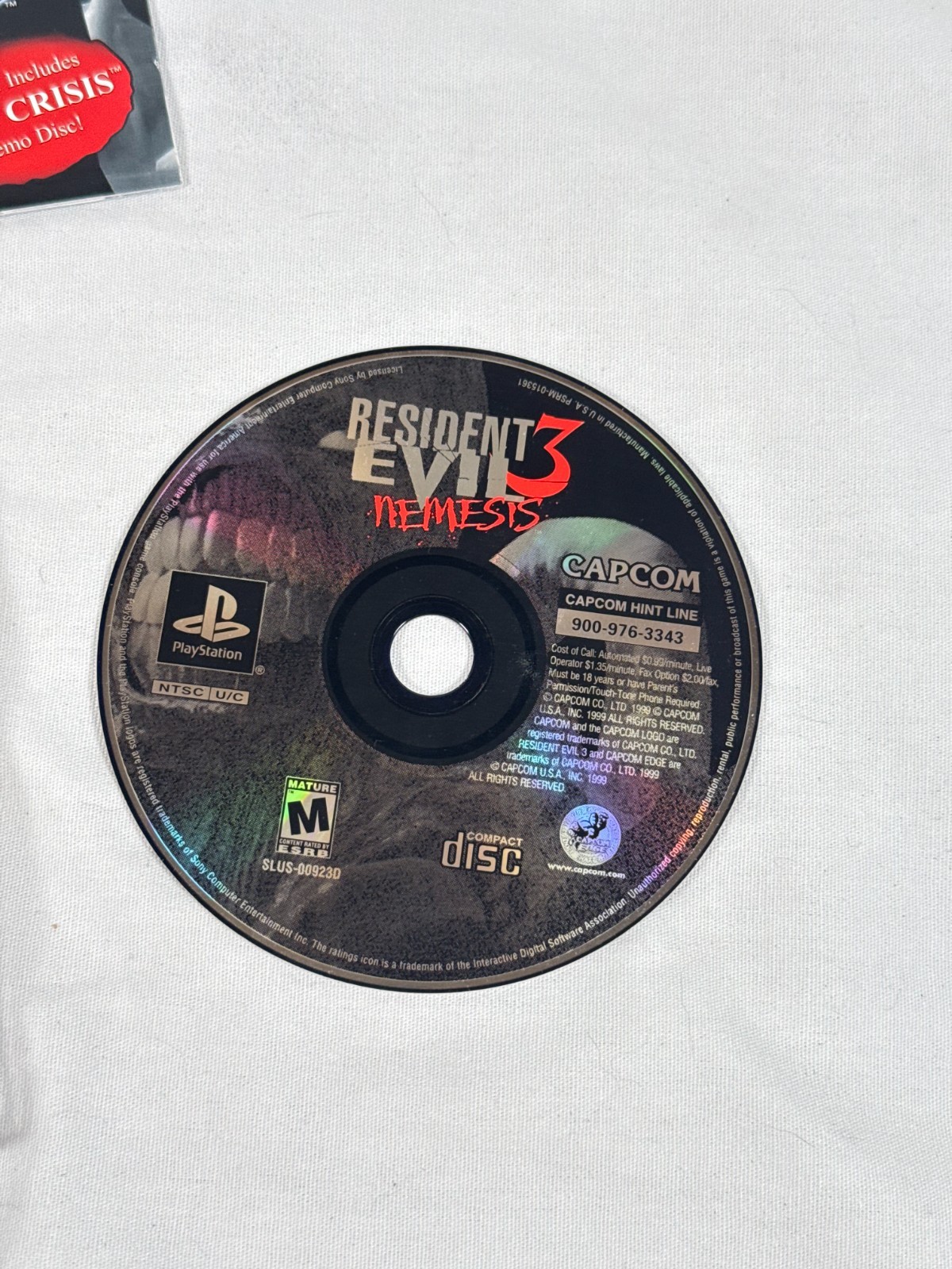 Resident Evil 3 Nemesis – Sony PlayStation 1 With Manual + Reg Card No Demo Disc
