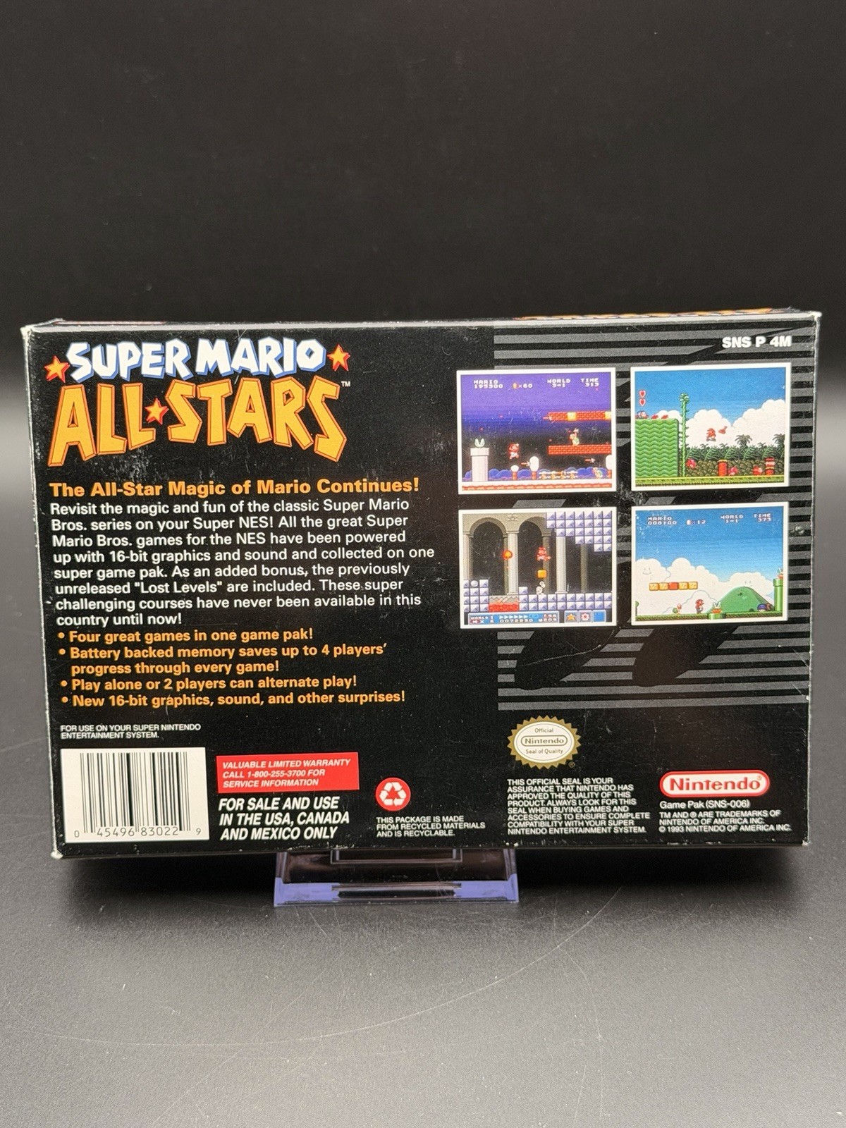 Super Mario All-Stars (Super Nintendo SNES) CIB Complete in Box Manual TESTED