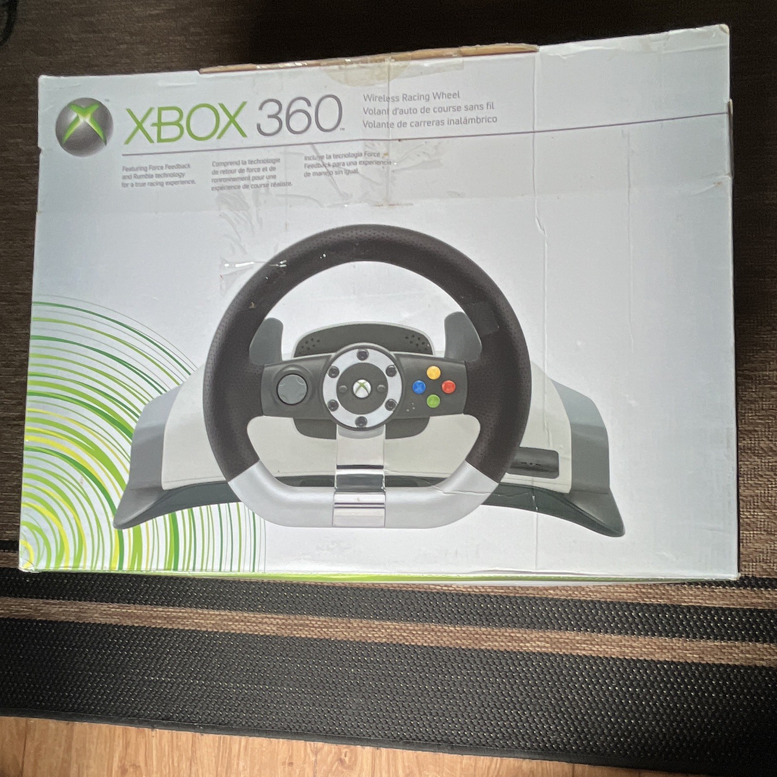 NIB Microsoft Xbox 360 Wireless Racing Wheel Controller Force FeedbackWhiteBlack