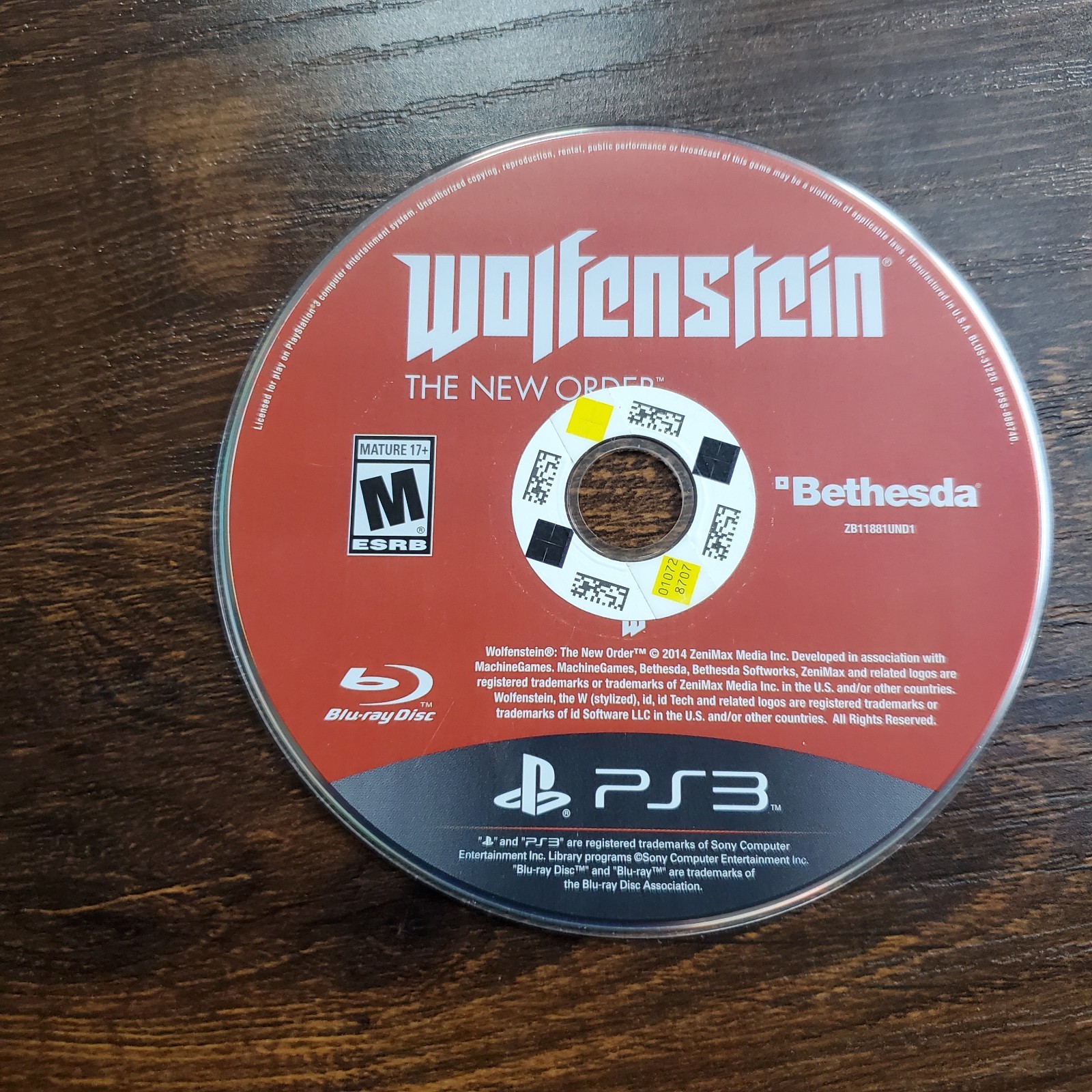 Wolfenstein New Order (Sony PlayStation 3 PS3, 2009) Disc Only