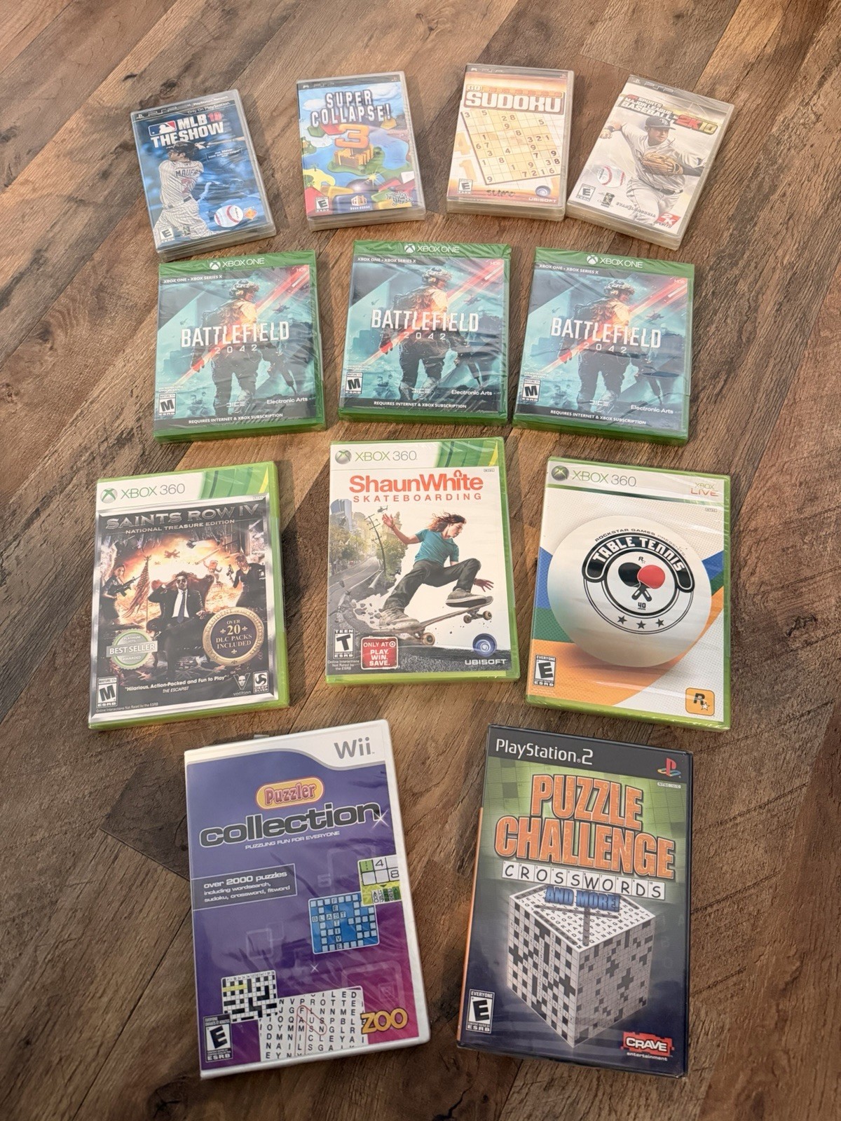 Xbox PlayStation Wii Mixed Video Game Lot w/ Cases: Shaun White, Puzzle, Sports