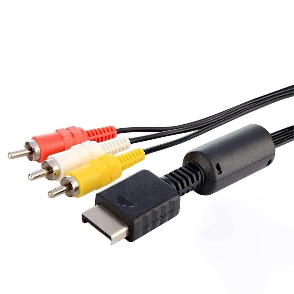 LOT 20X AV Video Audio RCA Composite Cable Cord for Sony Playstation PS1 PS2 PS3