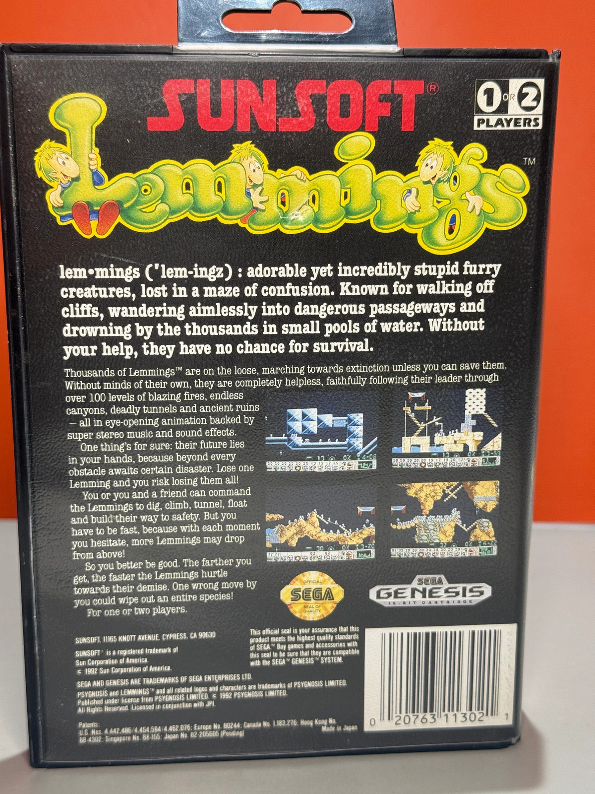 Lemmings (Sega Genesis, 1991) CIB Tested And Working With Manual