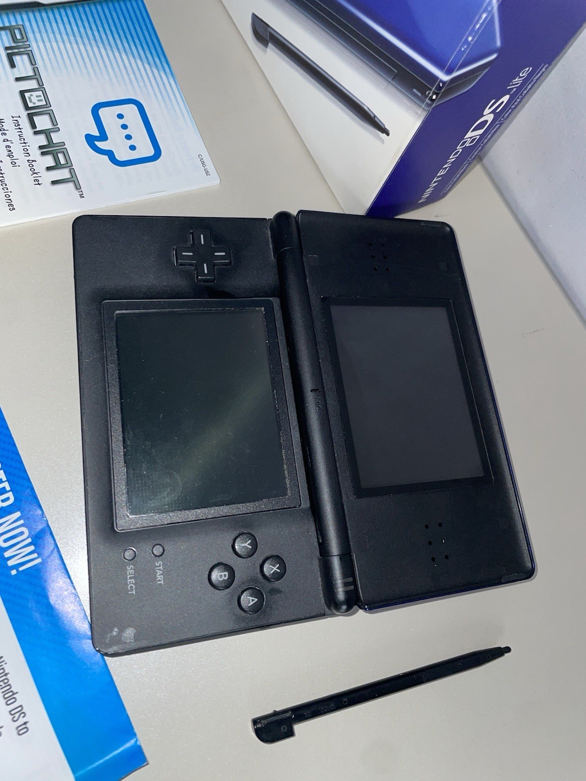 Nintendo DS Lite Handheld System – Cobalt/Black CIB ORIGINAL BOX – PLEASE READ