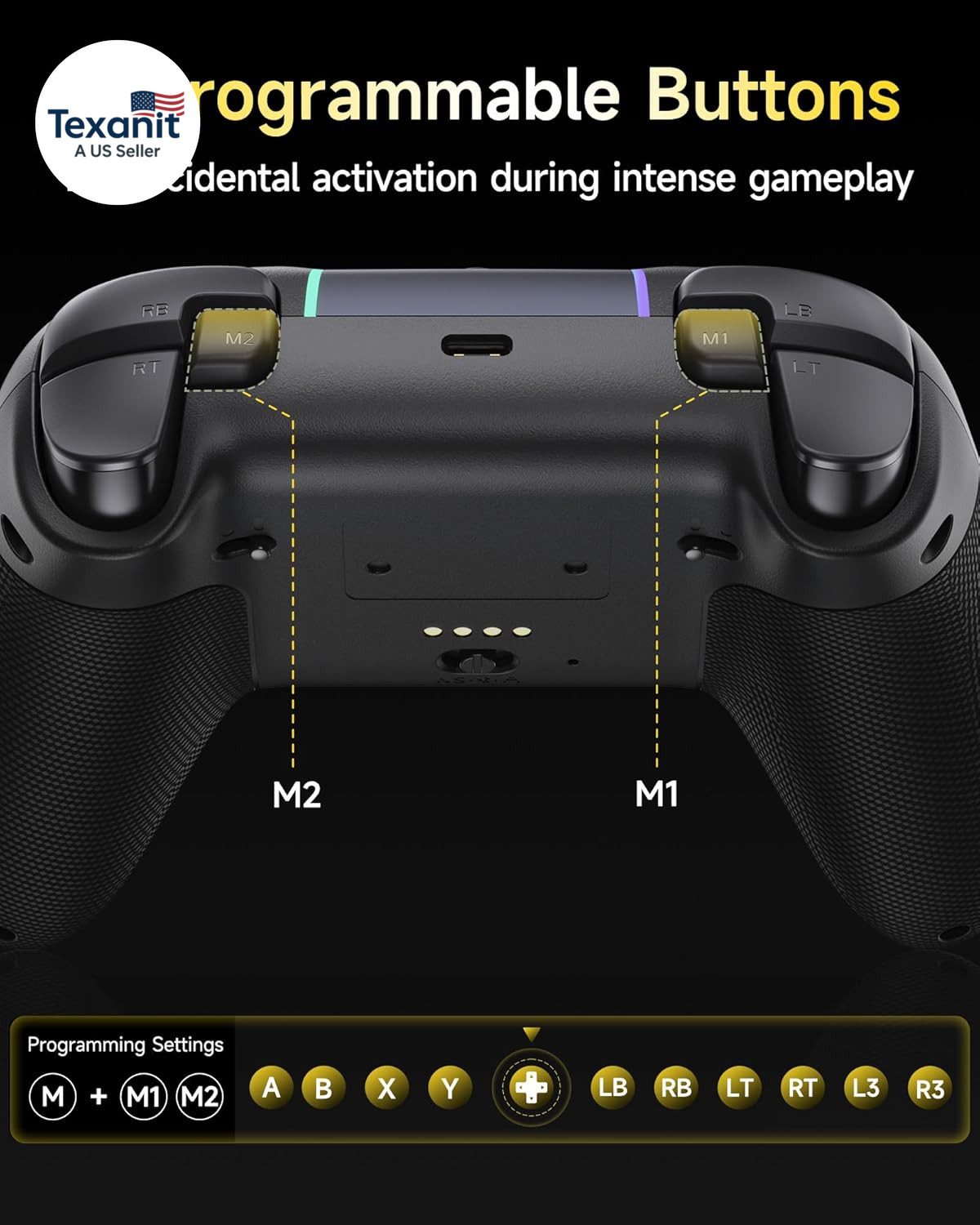 X05Pro Wireless PC Controller – Quiet-Press Buttons, 2-Stage Impulse Triggers, 2