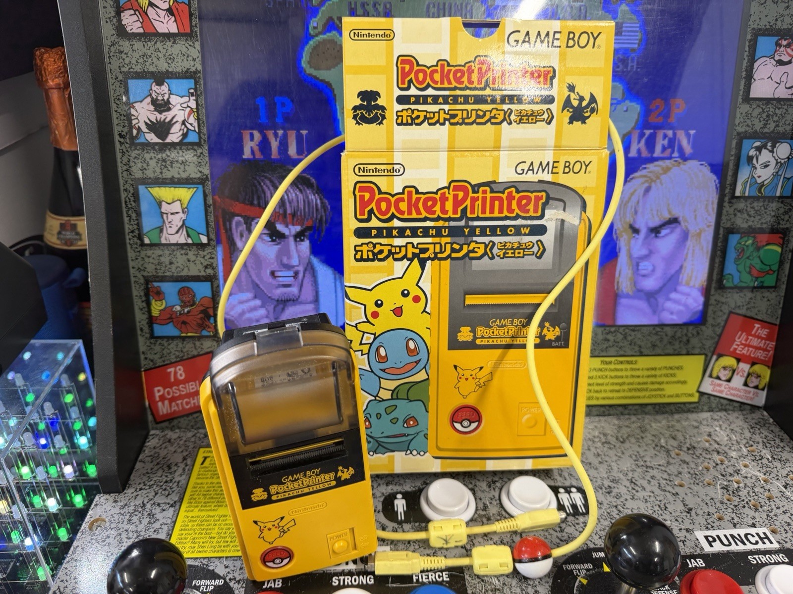 1998 Nintendo Game Boy Pocket Printer Pikachu Yellow w/Box & Adapter Japanese JP