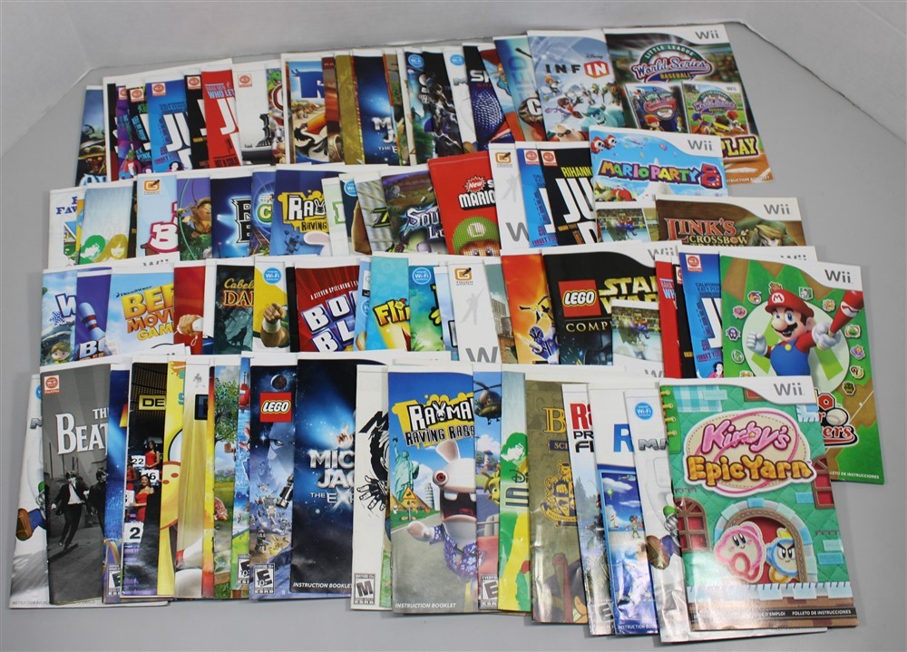 Bulk Lot of 100 Nintendo Wii Game Manuals