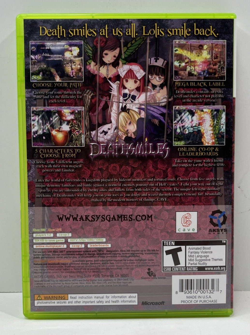 Deathsmiles (Microsoft Xbox 360, 2010) – Manual & Bonus Soundtrack CD Included