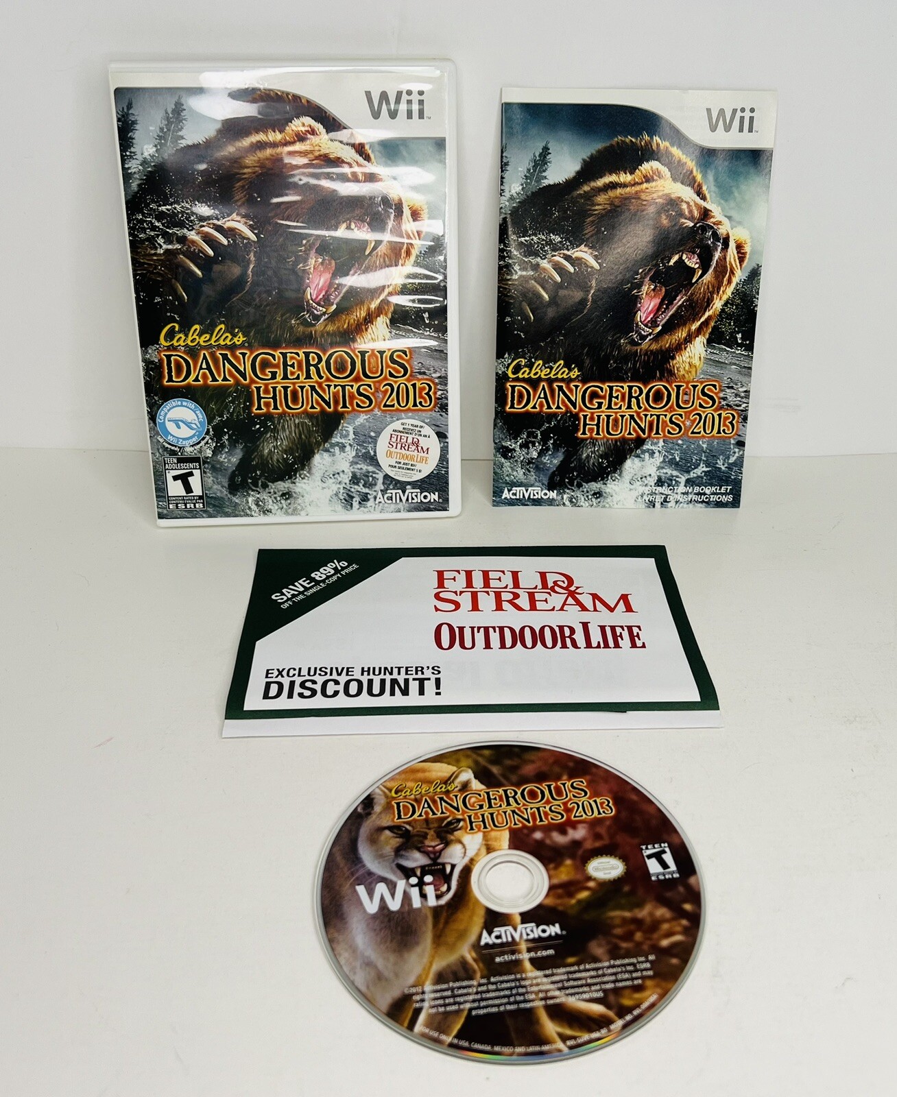 Cabela’s Dangerous Hunts 2013 Game Nintendo Wii Complete *NOT Tested*