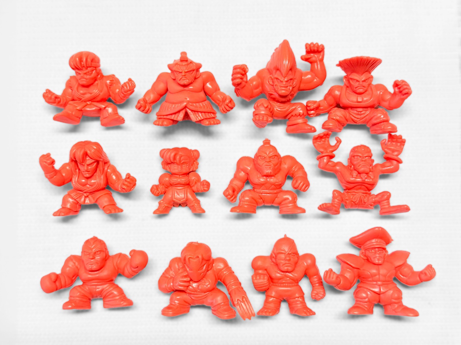 Vintage STREET FIGHTER II SD Keshi Mini Set of 12 Figures Complete (Bandai 1993)