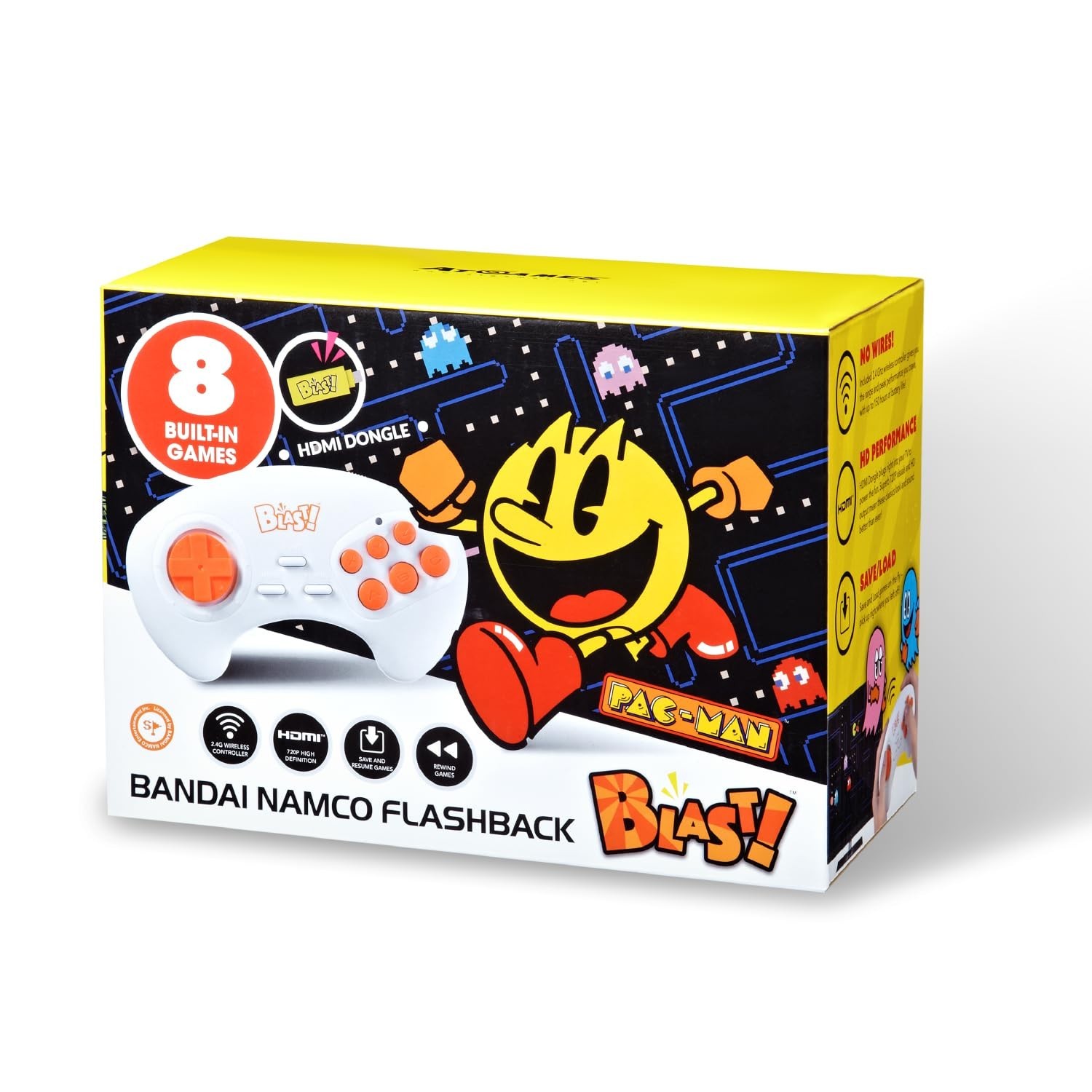 Bandai Namco Flashback Blast! Retro Console with 8 Classic Games & Remote