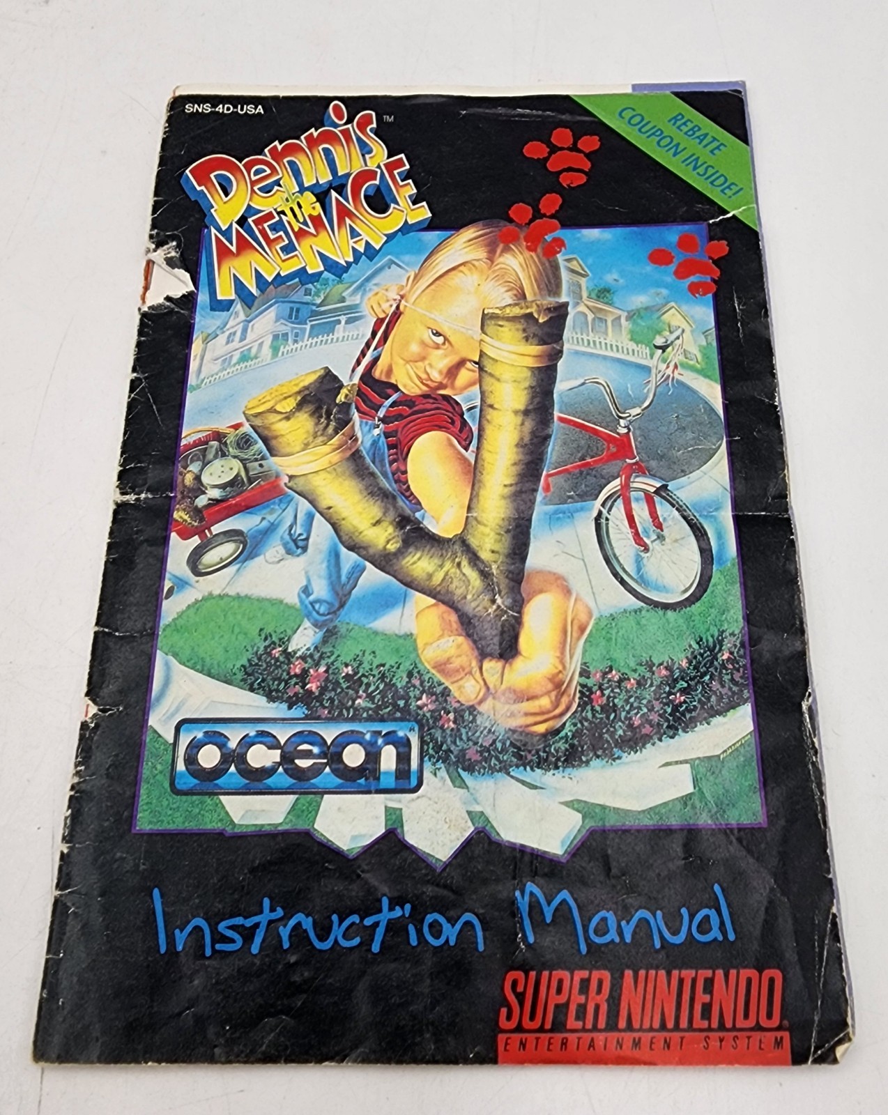 SNES Dennis The Menace (Super Nintendo) CIB Complete *Damaged Manual – Worn Cart