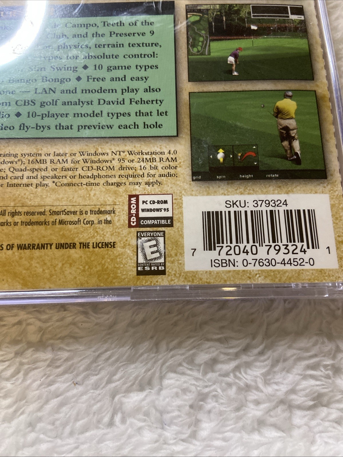 Microsoft Golf for Windows 95 PC CD ROM 2000 VTG Sports Computer Game Clubs