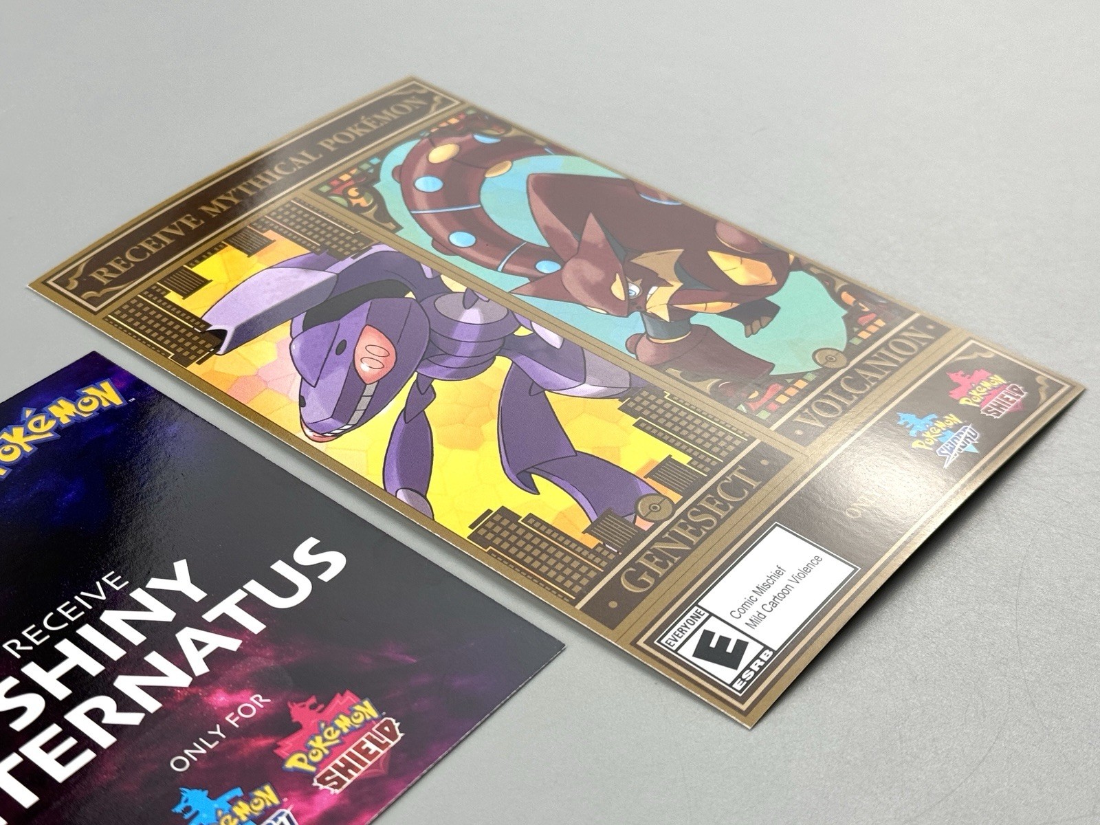 Pokémon Sword Shield Shiny Eternatus Genesect Volcanion UNSCRATCHED CODE EXPIRED