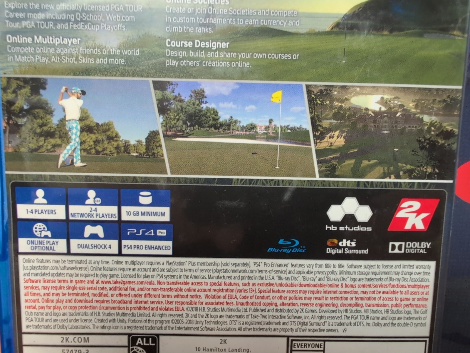 PlayStation 4 Golf Club 2019 Featuring PGA Tour 2K PS4 Complete CIB Tested