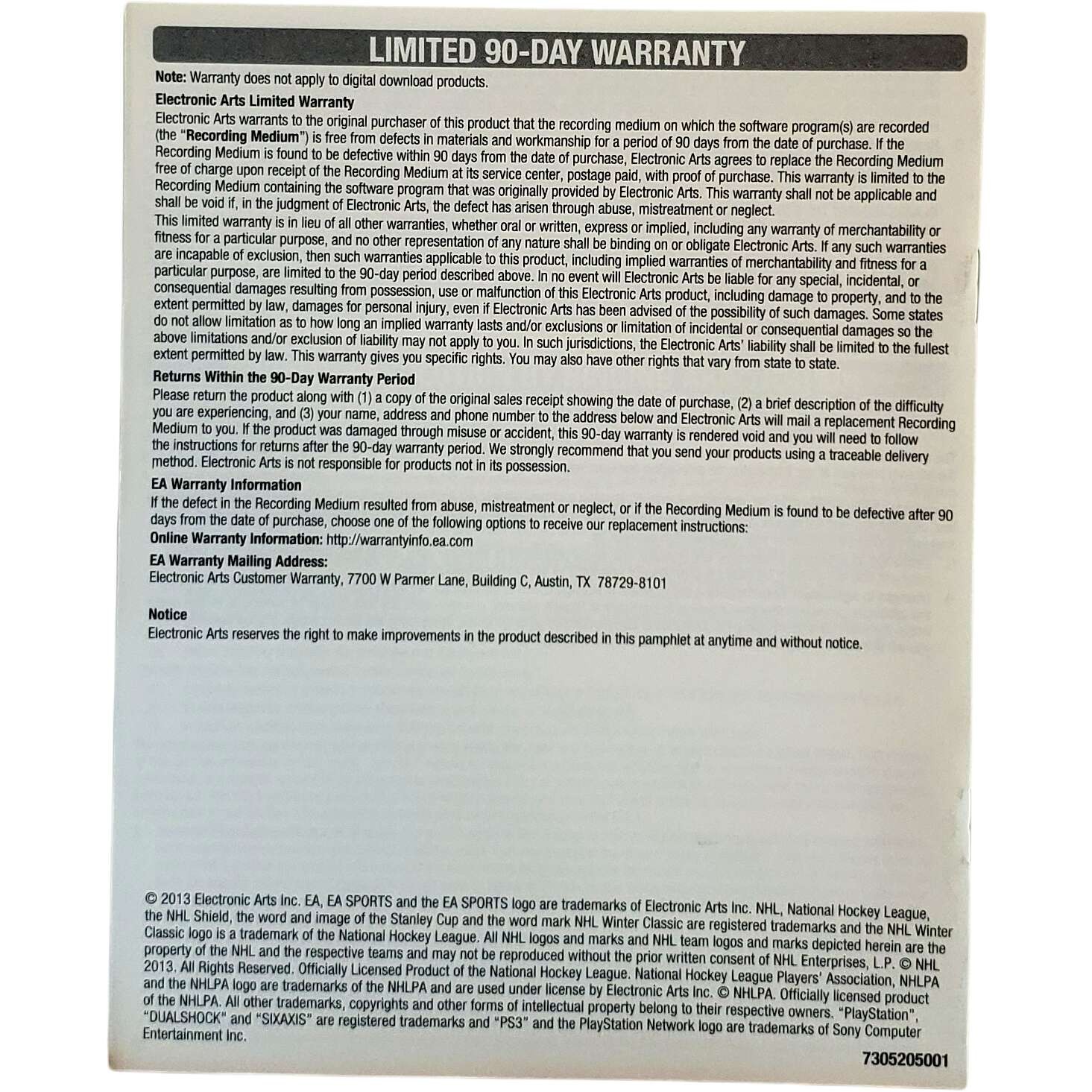 (Manual Only) NHL 14 – Sony Playstation 3 Pristine Tested Authentic
