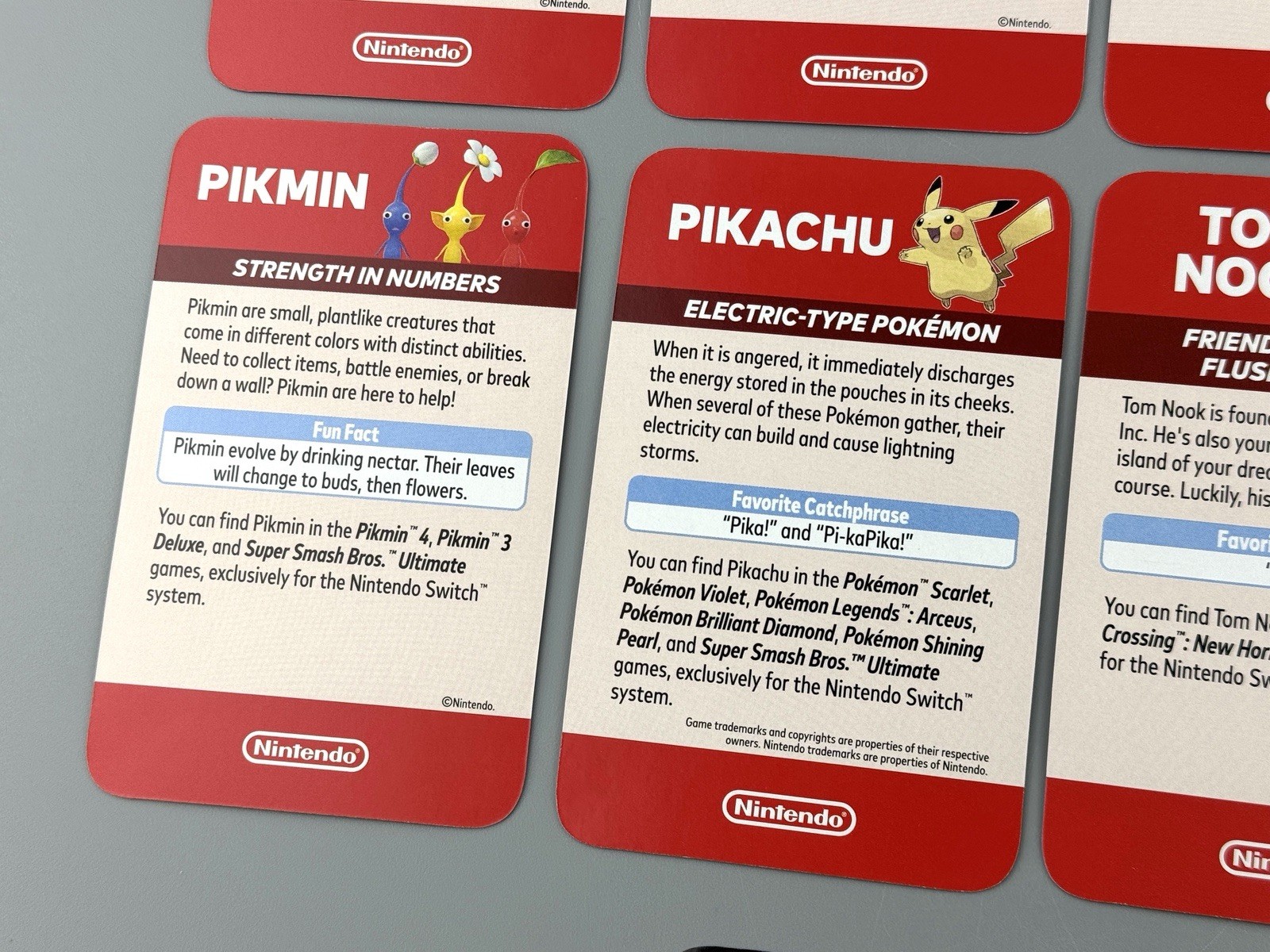 Authentic Nintendo Switch Character Card Set Limited Promotional Promo 2023