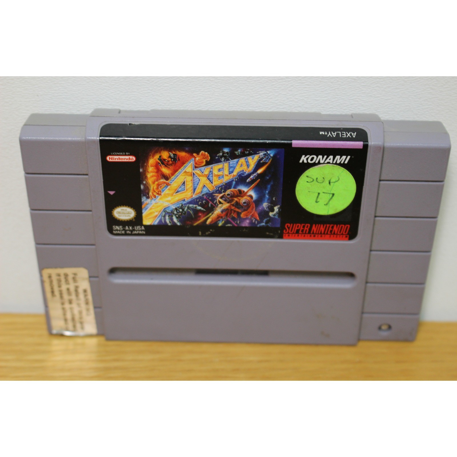 Axelay (Super Nintendo SNES, 1992) Authentic Cartridge Only Tested Konami Shmup
