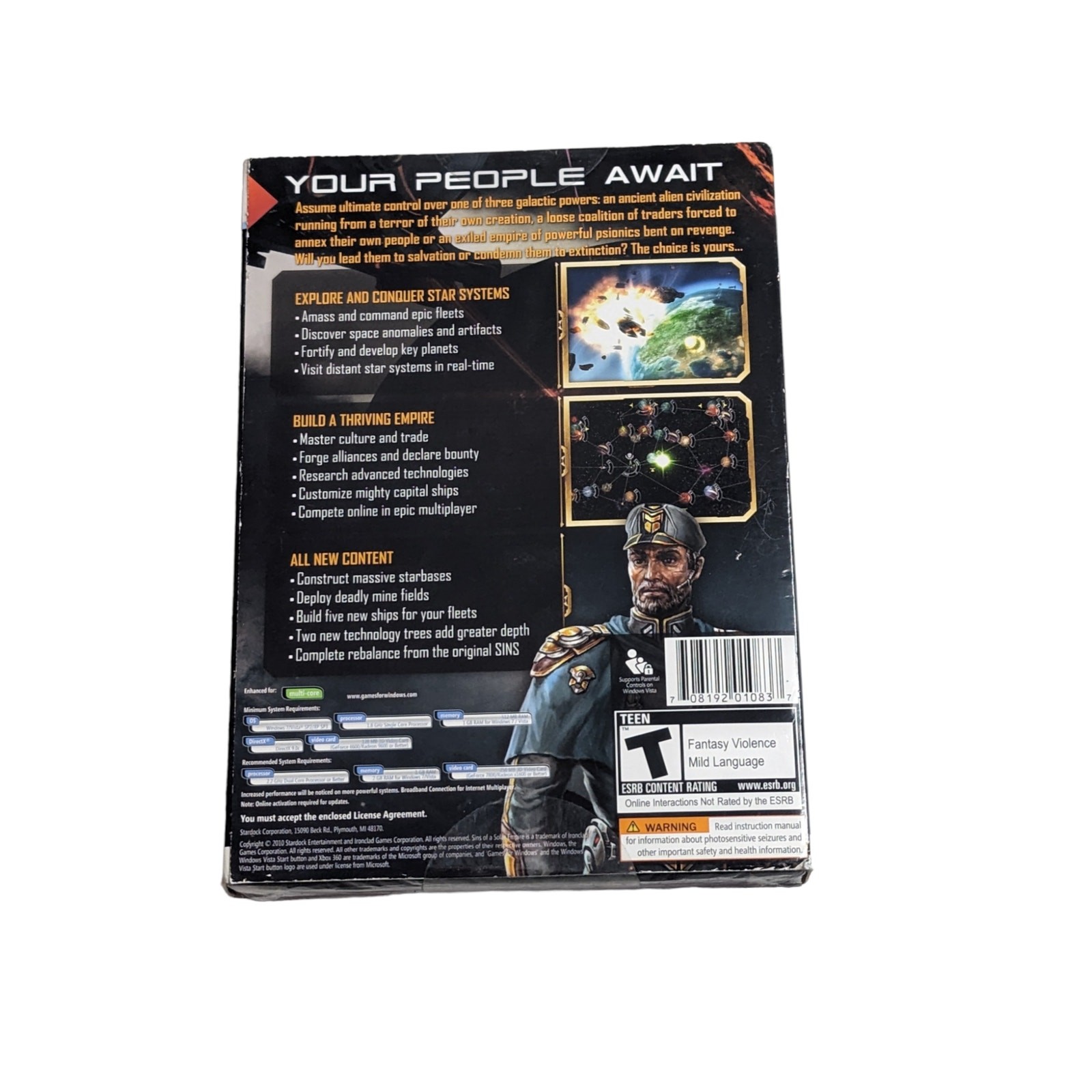 New, Factory Sealed Sins of a Solar Empire: Trinity PC DVD Ironclad Game 2010