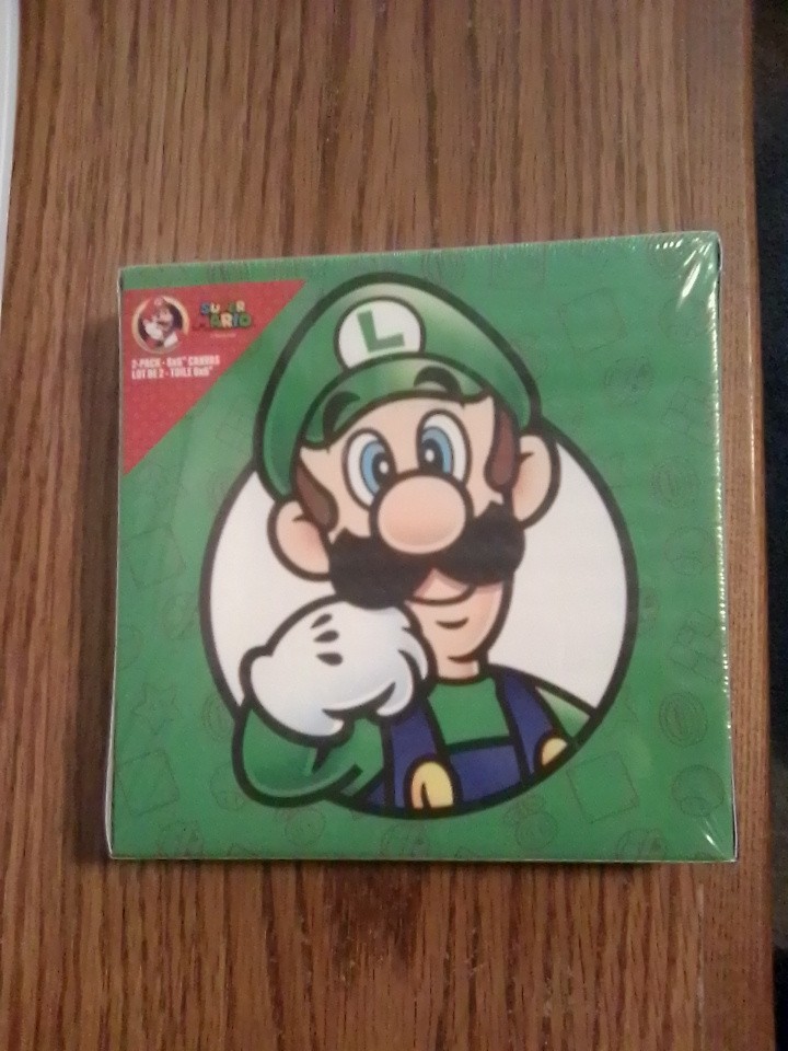 Nintendo Super Mario 2 Pack 6×6″ Canvas “Mario & Luigi” Brand New