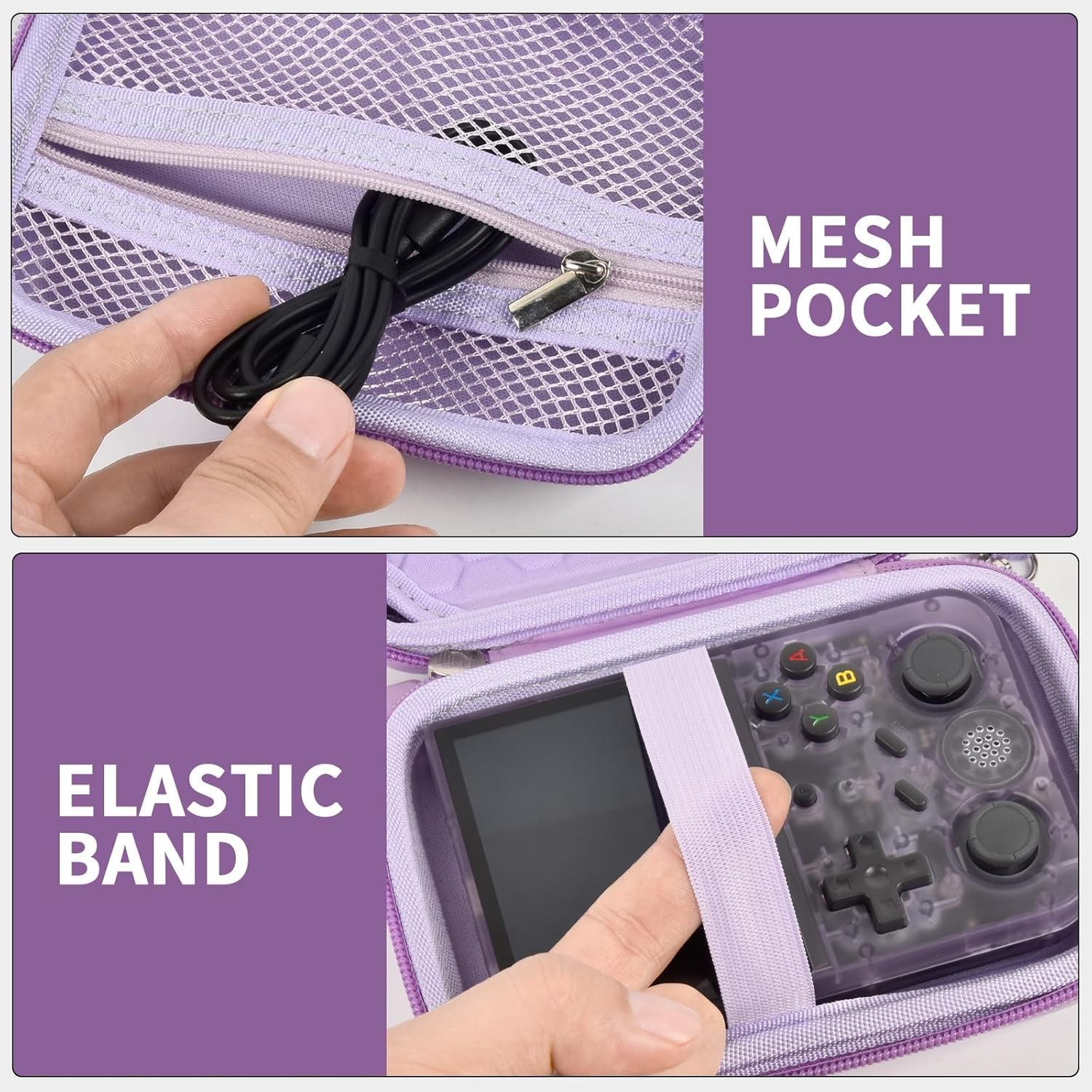Shockproof and Waterproof Handheld Game Console Case with Accessories Pouch