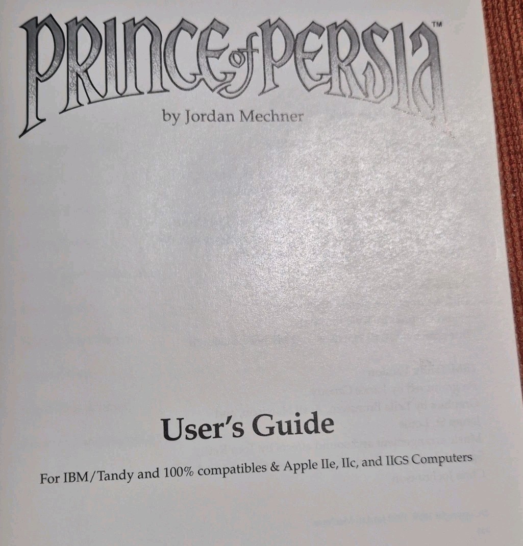 Prince of Persia w/ Manual 3.5″ Commodore Amiga 1990 Hard To Find Rare