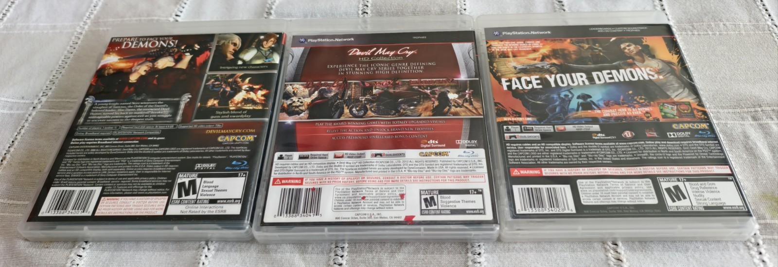 Devil May Cry HD Collection, Devil May Cry 4, and DmC Devil May Cry PS3 Lot of 3