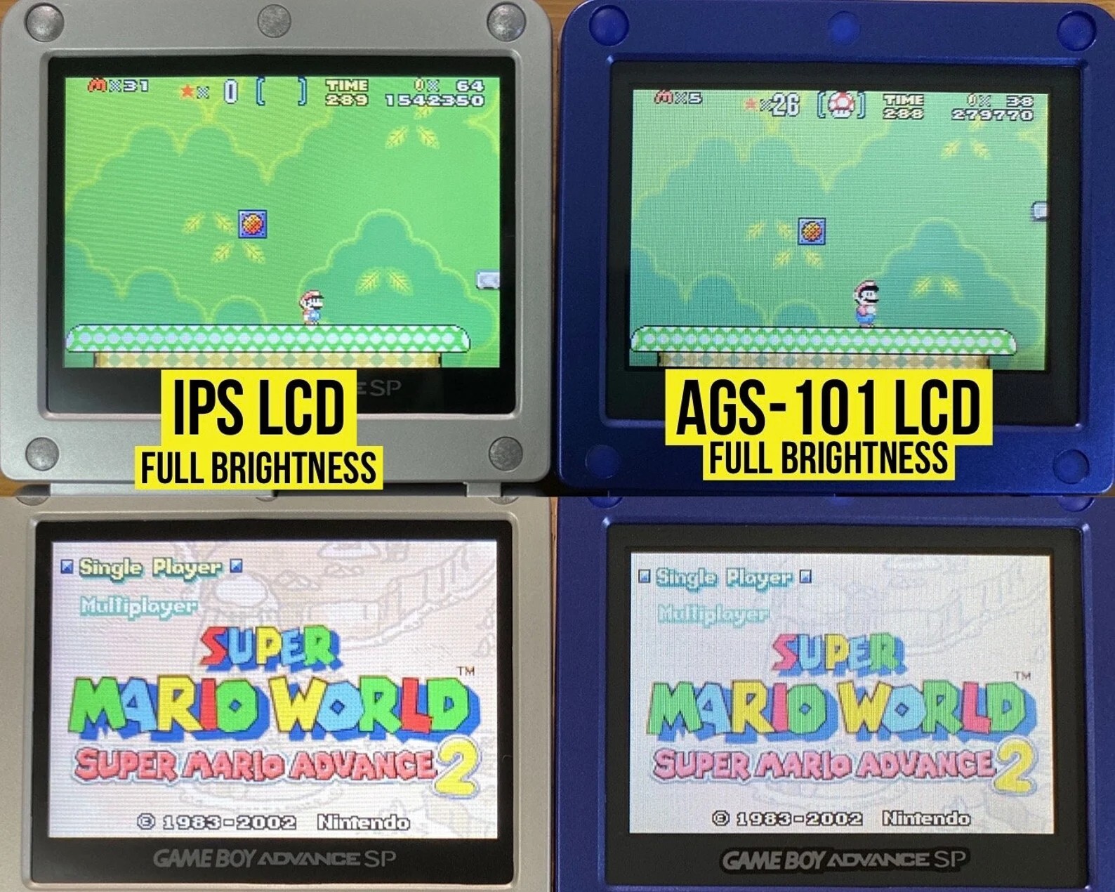 Nintendo Game Boy Advance GBA SP 101 IPS V2 LCD Backlight 10 Level Spongebob