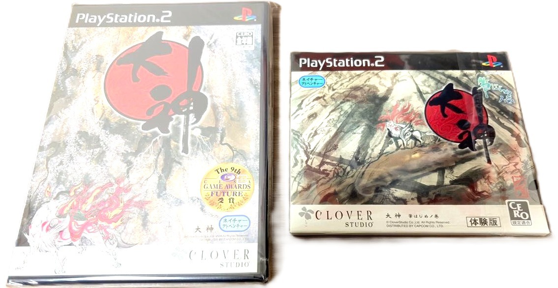 Okami PS2 Game & Trial Demo Disc Set PlayStation 2 NTSC-J Japan Import Unused