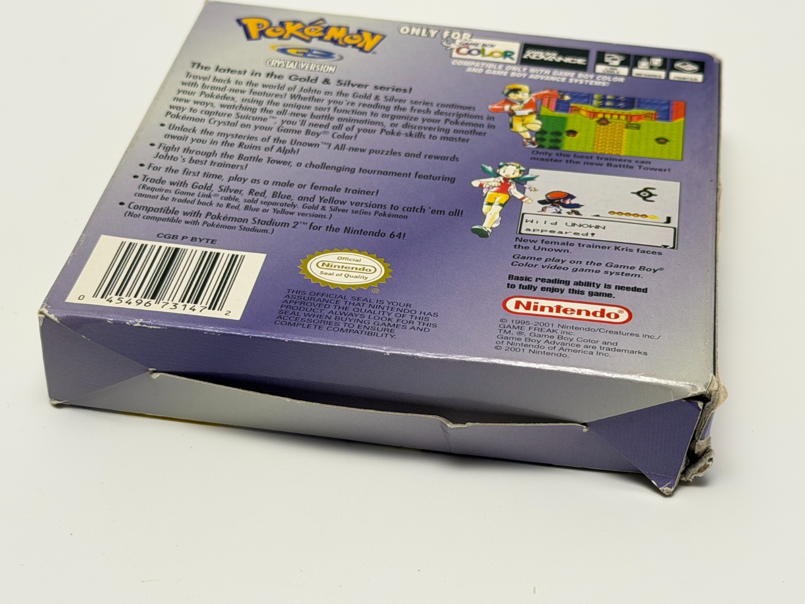 Pokemon Crystal Version (Nintendo Game Boy Color) Complete in se{ies ERROR Box
