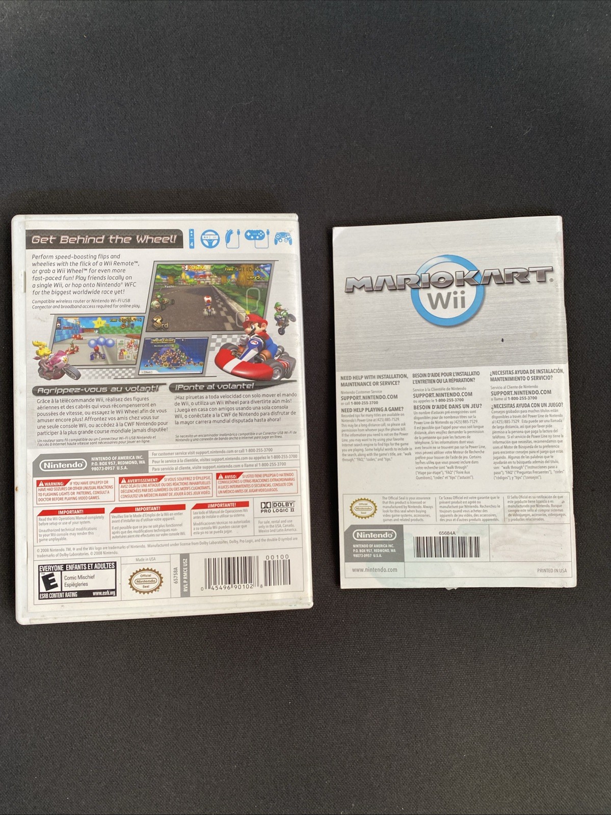 Mario Kart Wii Nintendo Case And Manual Only NO DISC