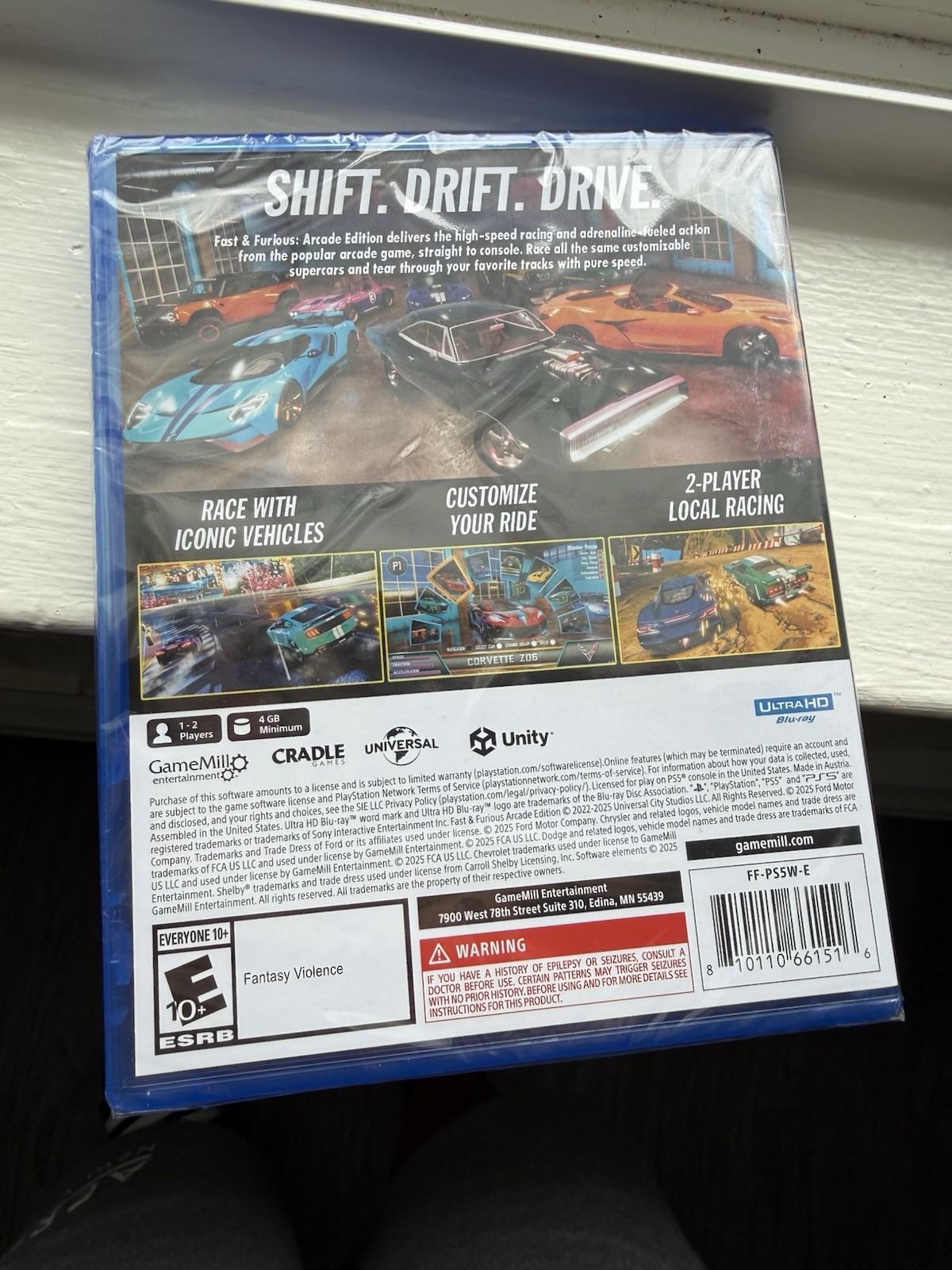 Fast & Furious Arcade Edition GameMill PS5 Racing 2-Player Iconic Vehicles
