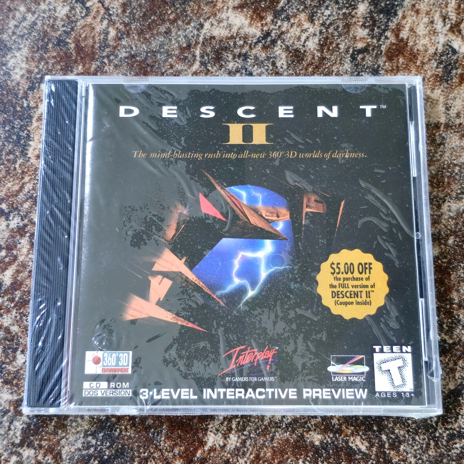 Descent II: 3 Level Interactive Preview, 1996, Jewel Case, New & Sealed