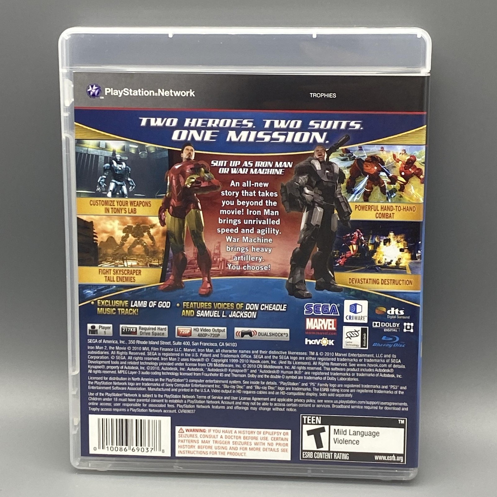 Iron Man 2 Sony PlayStation 3 PS3 Action Shooter Game T NTSC-U/C CIB SEGA