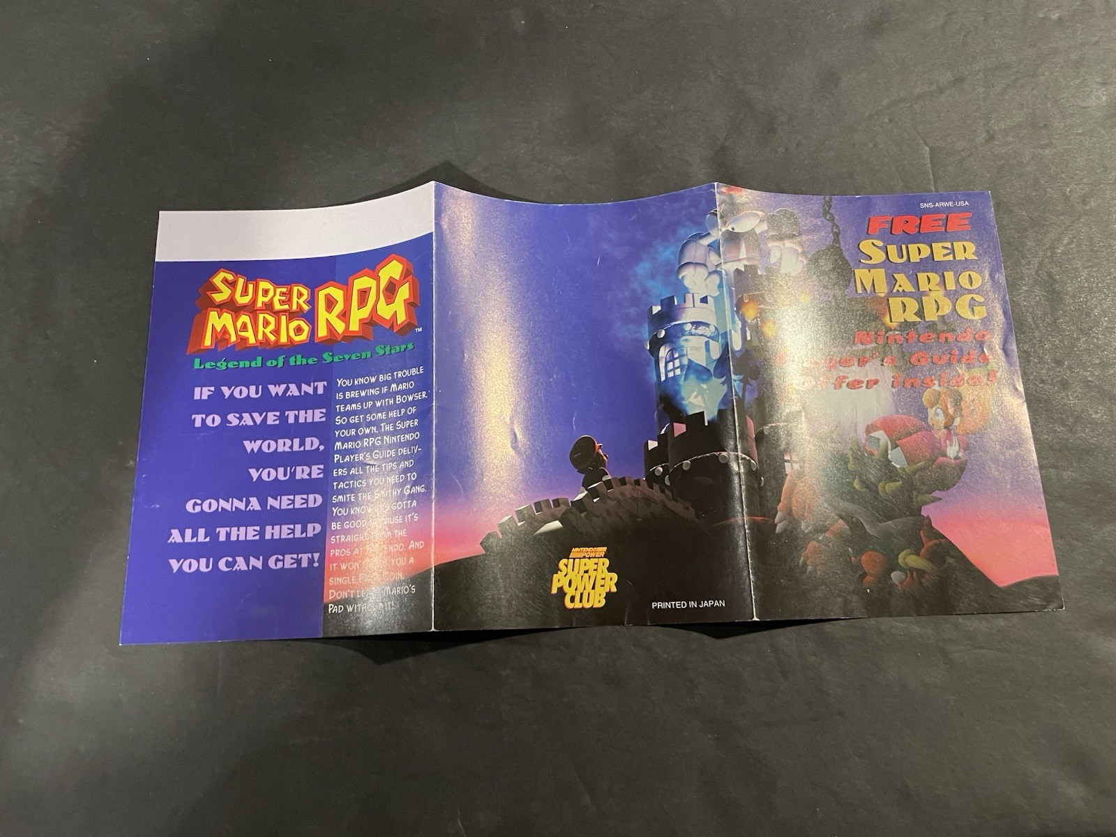 super mario rpg snes authentic Players guide offer Insert only