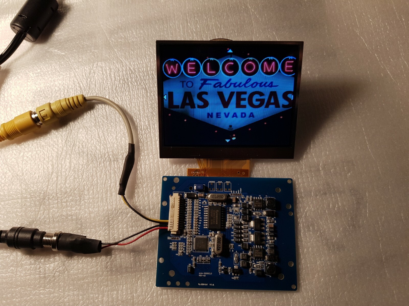 Sega Nomad LCD TFT Screen w/ Driver Board and Wiring Harness Kit with Bracket