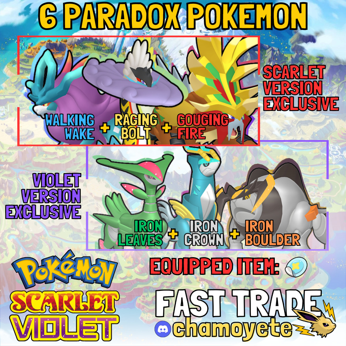 WALKING WAKE – GOUGING FIRE – RAGING BOLT – IRON LEAVES BOULDER CROWN ⚡ POKEMON