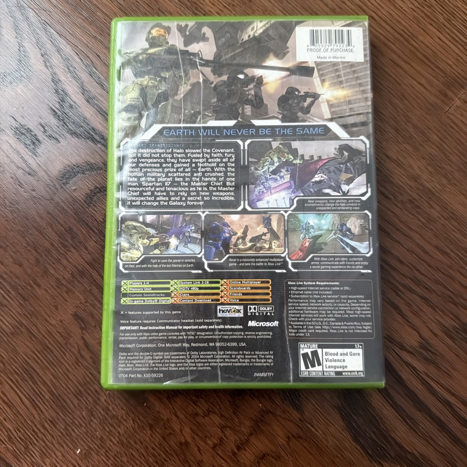 Halo 2 (Microsoft Xbox, 2004) In Box With Manual