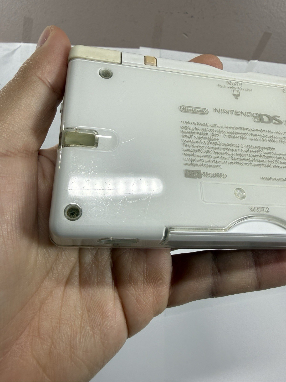 Nintendo DS Lite White Handheld System Only TESTED! *Rough Shape*