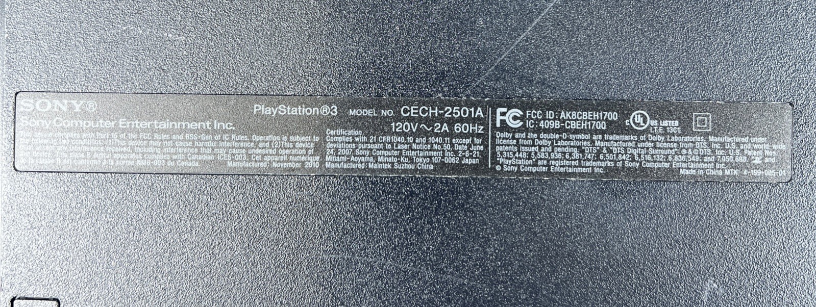 Sony PlayStation 3 Slim 160GB CECH-2501A Console & Game Bundle -Tested Works