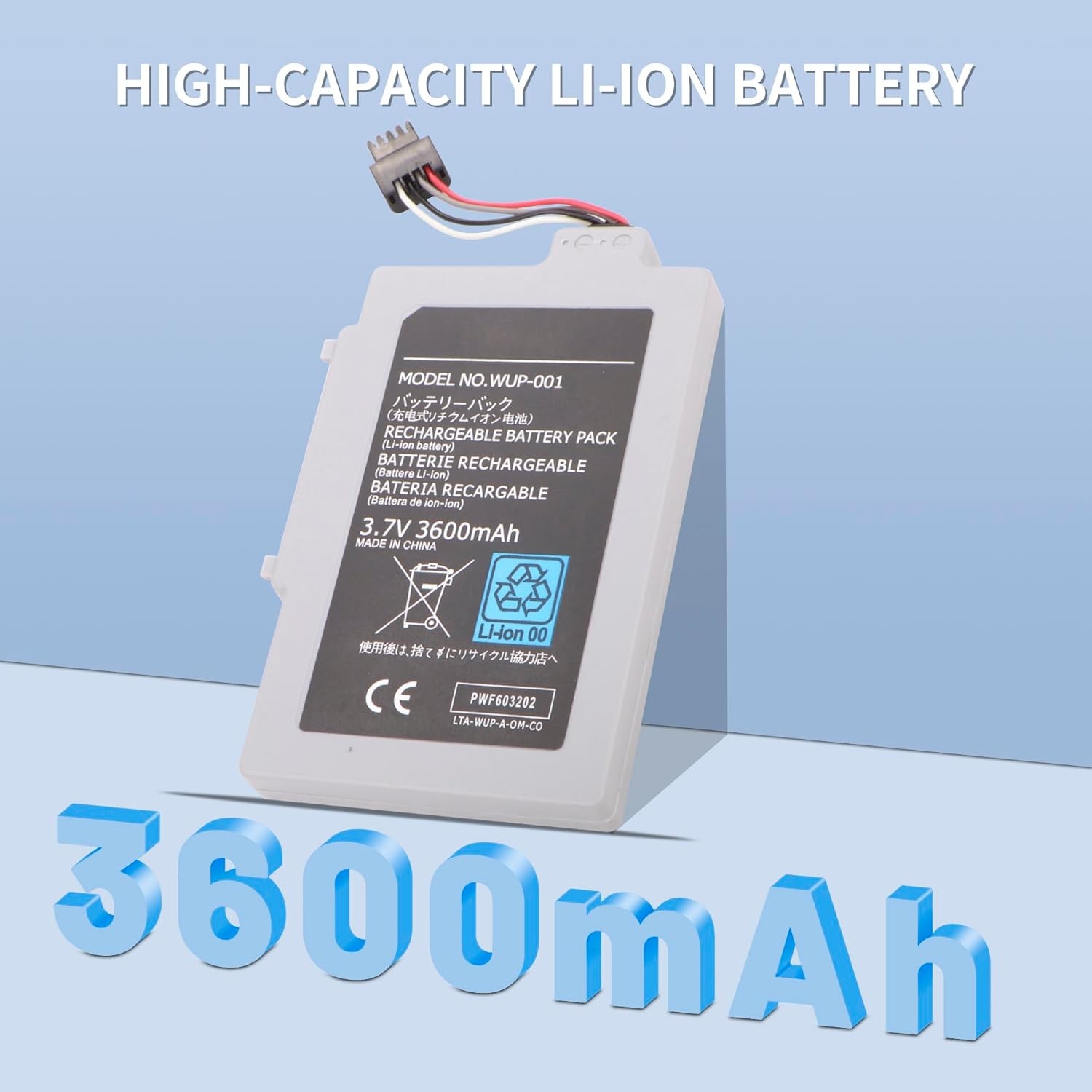 WUP 001 WUP 012 WUP 010 Gamepad Battery Rechargeable Battery Replacement