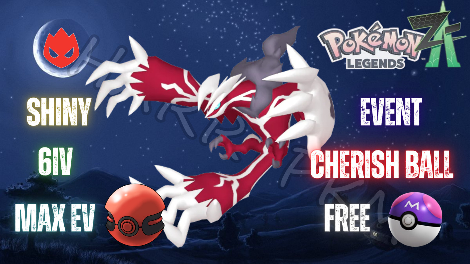 ✨SHINY ALPHA YVELTAL EVENT✨MAX 6IV EV⭐POKEMON LEGENDS ZA