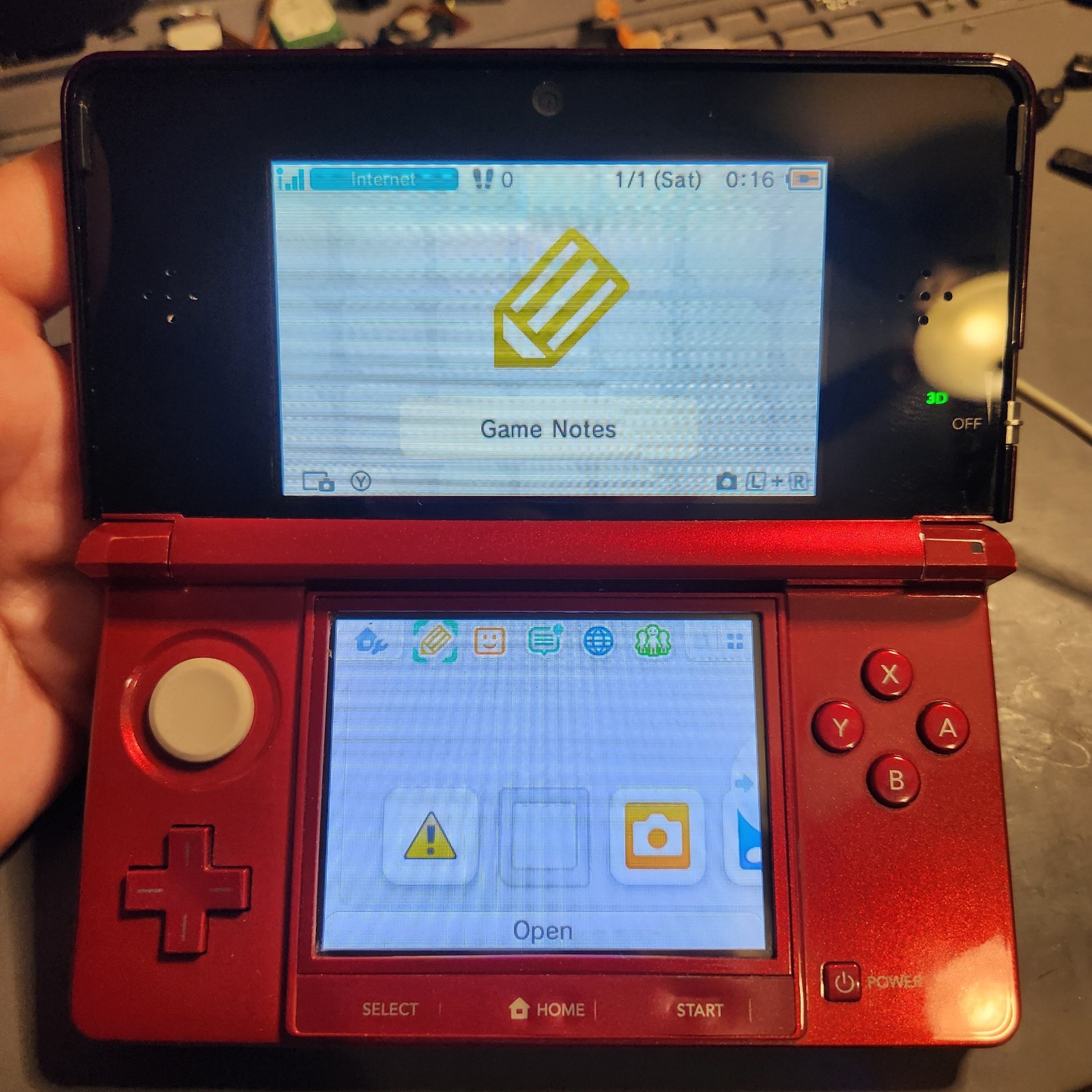 Nintendo 3DS Handheld Game Console Flame Red