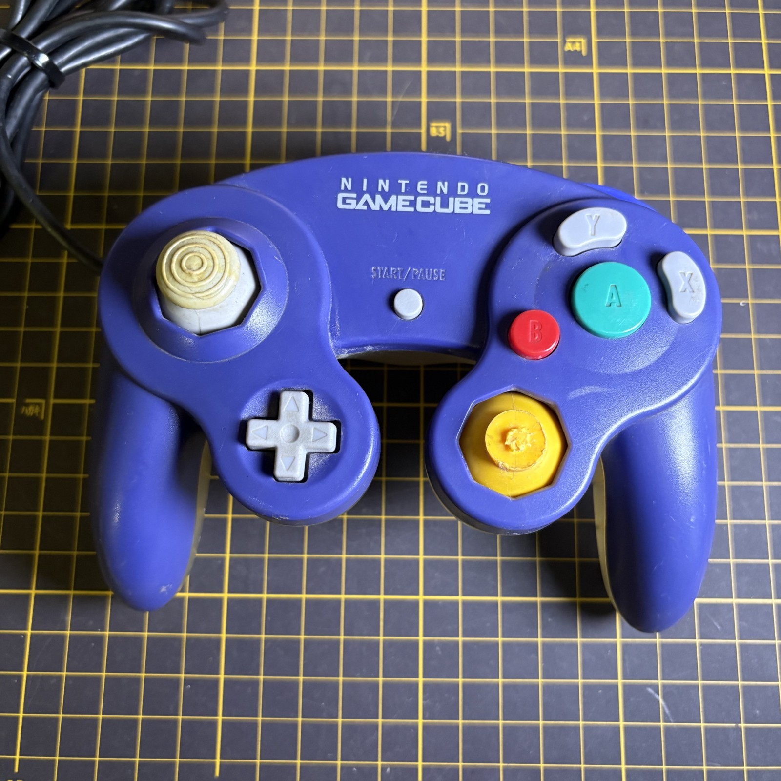 OEM Nintendo GameCube Controller Indigo Purple and Clear DOL-003 For Parts Only